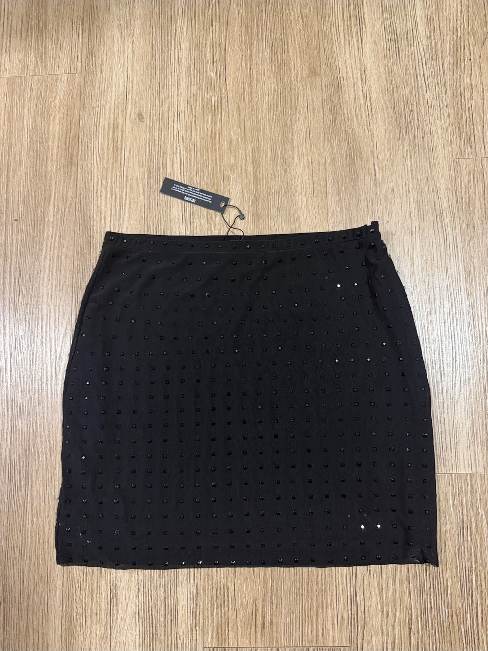 Steve Madden Black Embellished Mini Skirt L